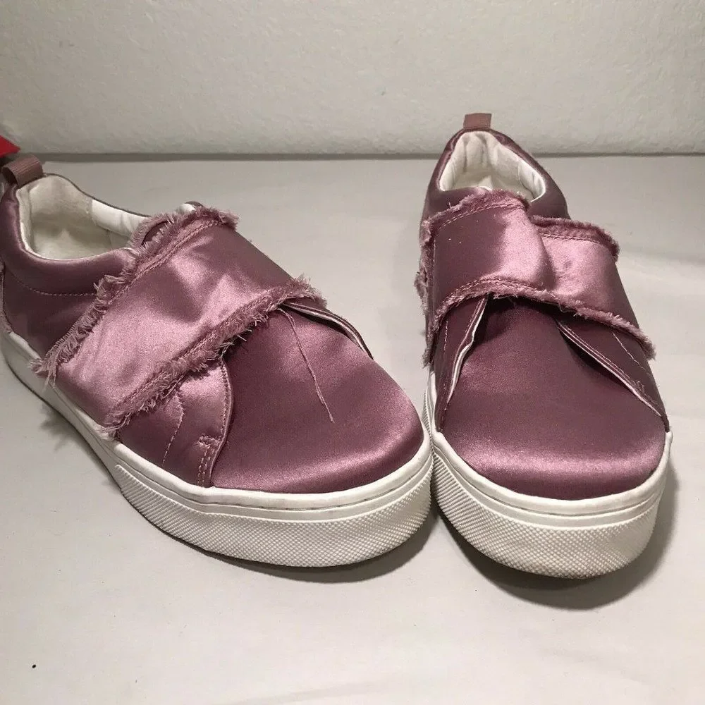 Sam Edelman Levine Slip-On Satin Sneaker Women's Size 9M Dust Rose Mauve‎